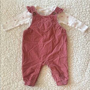 Charming Pink Heart Overalls for Kids